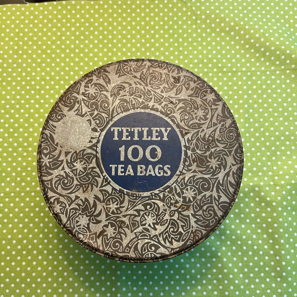 1345-RTT Vintage Tetley Metal Tin With Lid